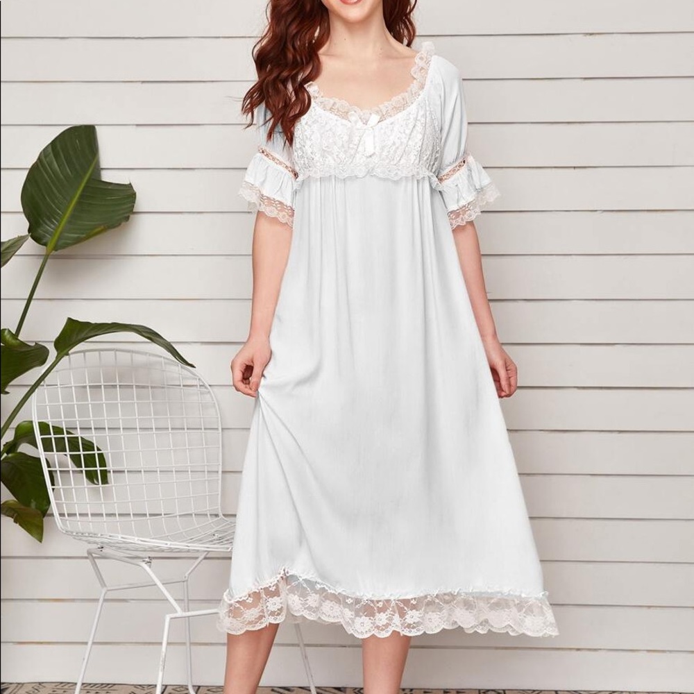 NWT Pretty white cotton Shein nightgown